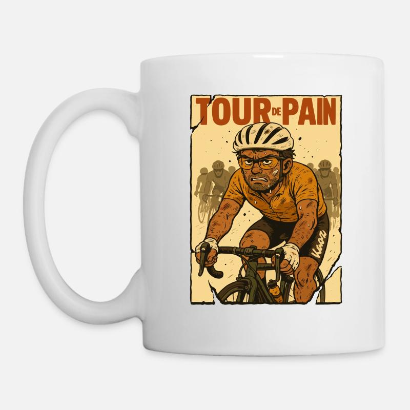 Tour de Pain – Radfahrer am Limit - Kop/krus - hvid