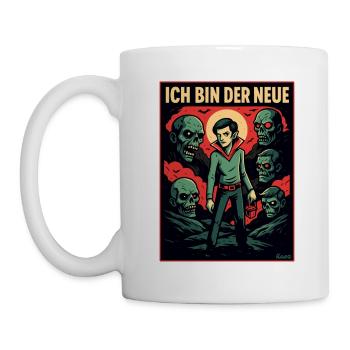 Ich bin der Neue – Zwischen den Untoten - Tasse - Weiß - Links