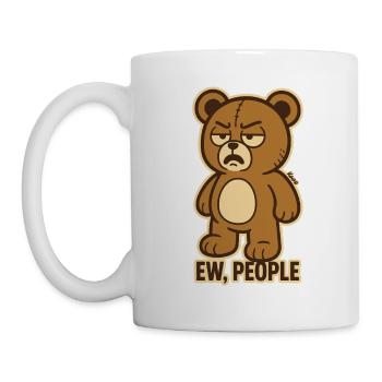 Stoff-Bär und Gesellschaft – Ew, Menschen! - Tasse - Weiß - Links