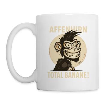 Monkey Brain – Total Banana Cartoon Monkey - Mug - white - Left