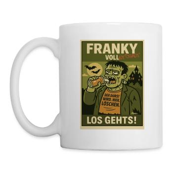 Franky – Der Durst wird gelöscht! - Tasse - Weiß - Links