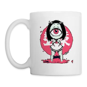 Kawaii Monster Girl with One Eye - Mug - white - Left
