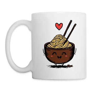 Nouilles ramen avec cœur – Motif d’aliments sucrés - Mug blanc - blanc - Gauche