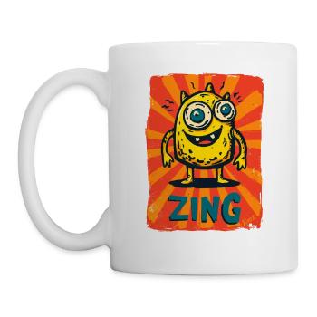 Zing Monster – Gelb, laut und verrückt - Tasse - Weiß - Links