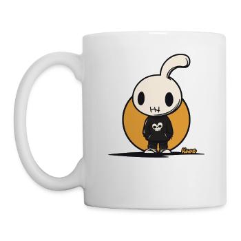 Cooler Hase mit Totenkopf Pulli Cartoon - Tasse - Weiß - Links