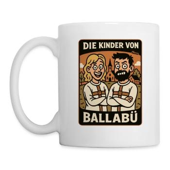 Die Kinder von Ballabü und die lustige Dorf Idylle - Tasse - Weiß - Links
