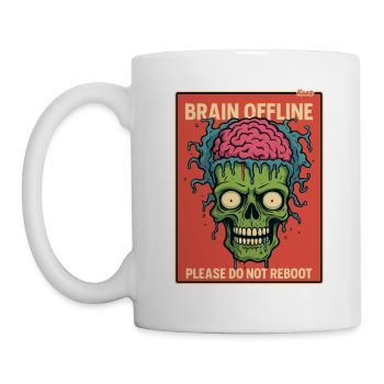Zombie with an open brain is offline - Mug - white - Left