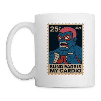 Comic Wrestler Saying Blind Rage Is My Cardio - Mug - white - Left