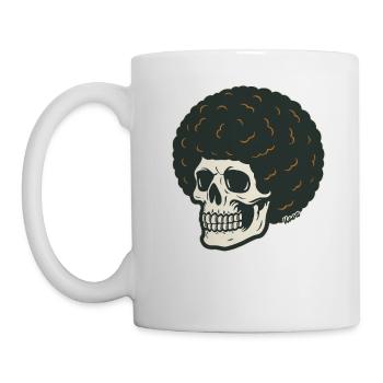 The skull with the round hair from the depths - Mug - white - Left