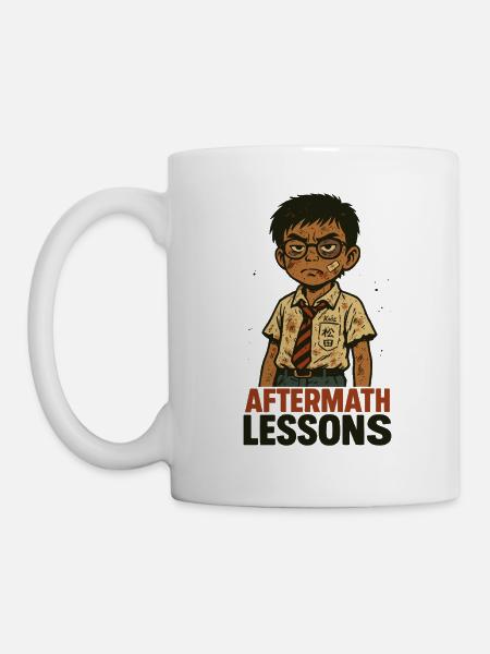 Boy with glasses and dirty shirt - Mug - white