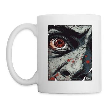 Intensives Auge im Comicstil - Tasse - Weiß - Links