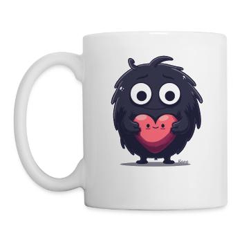 Fluffy Monster with Heart - Mug - white - Left