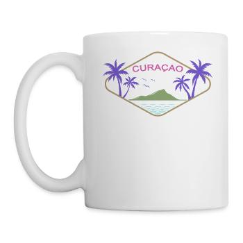 Curacao Palmen Insel Karibik Strand Meer Souvenir - Tasse - Weiß - Links