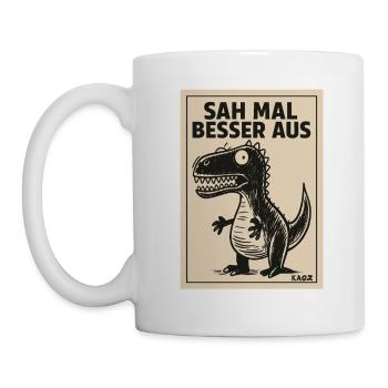 Drôle de dicton de dinosaure avait l’air mieux - Mug blanc - blanc - Gauche