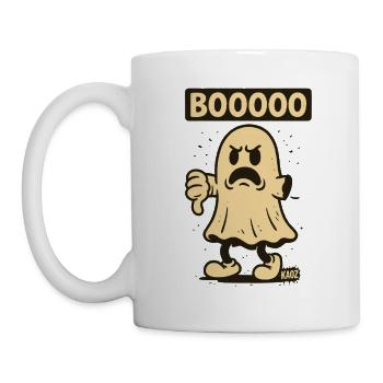 Fantôme en colère avec lettrage Booooo - Mug blanc - blanc - Gauche