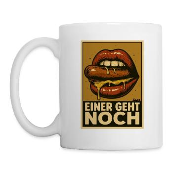 Sausage with sauce and saying "One more goes" - Mug - white - Left