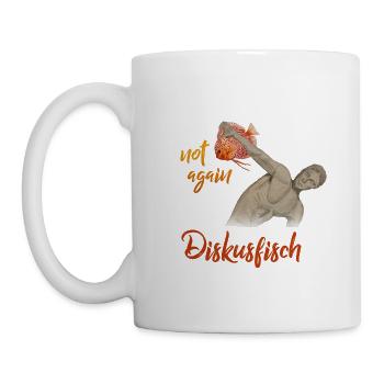 Diskusfisch Statue aquarell Wettkampf Diskuswerfen - Tasse - Weiß - Links