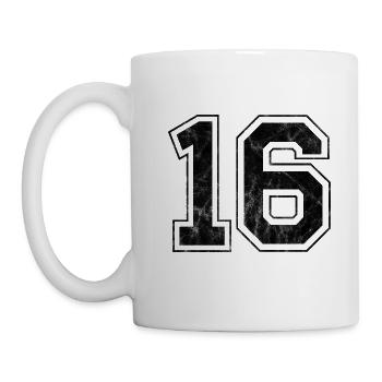 Anzahl 16 - Tasse - Weiß - Links