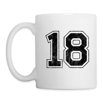 Anzahl 18 - Tasse - Weiß - Links