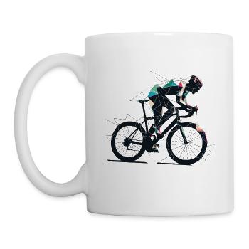 Vektor Polygon Radfahrer Rennrad Rennradfahrer - Tasse - Weiß - Links