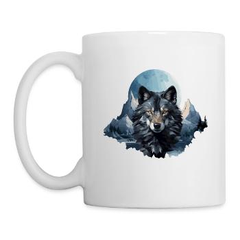 Wolf's design in polygon style - Mug - white - Left