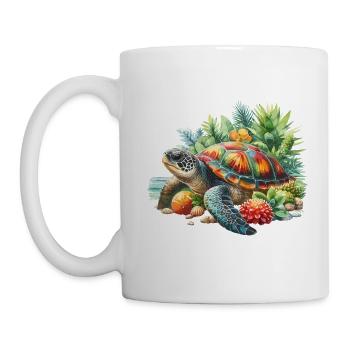 Turtle, Water Turtle, Sea, Earth Day, Nature - Mug - white - Left