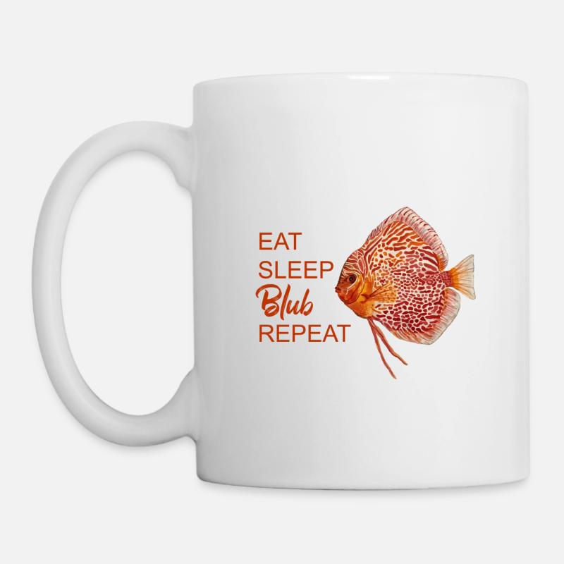Discusfisch Eat, Sleep, Blub, Repeat Design - Tasse - Weiß
