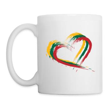 Herz Bürste Flagge Litauens - Tasse - Weiß - Links