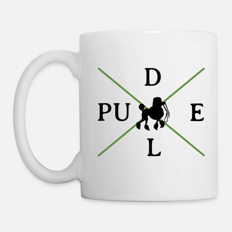 Klassisch schlichtes Pudelmotiv schwarz / grün - Tasse - Weiß