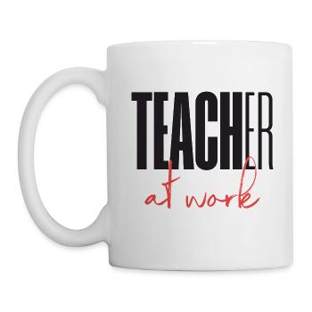 Teacher at work - Tasse - Weiß - Links