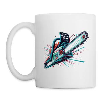 Tronçonneuse polygonale vectorielle - Mug blanc - blanc - Gauche