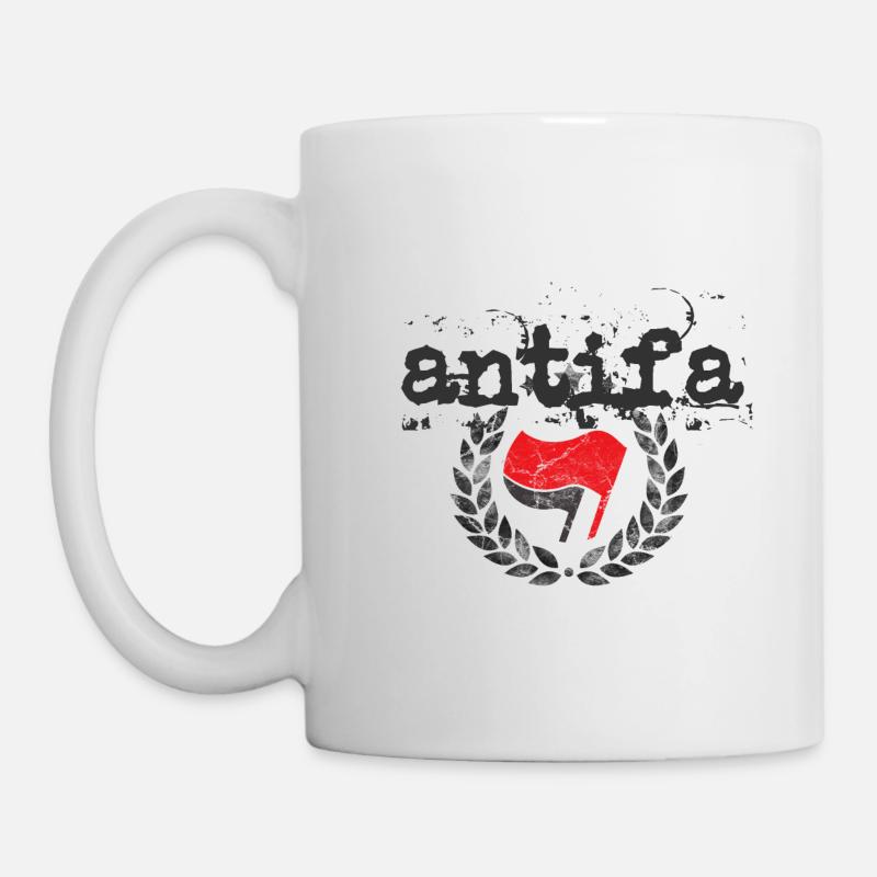 L'ACTION GAUCHE ANTIFA ANTIFASHIST - Mug blanc - blanc