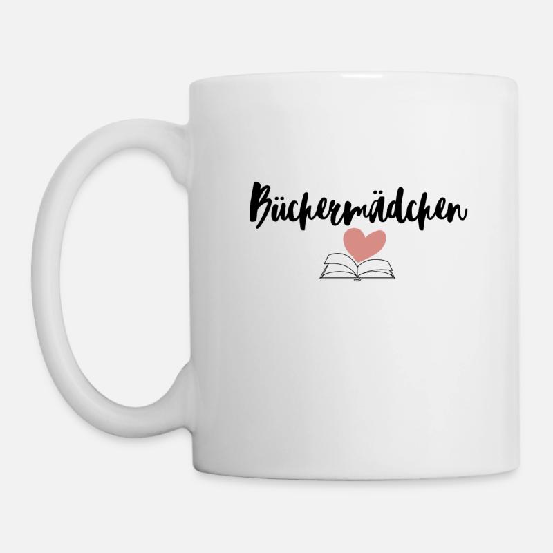 Büchermädchen - Tasse - Weiß