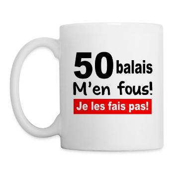50 / 50 ans / anniversaire / t-shirt 50 ans - Mug blanc - blanc - Gauche