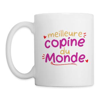 Meilleure Copine du Monde Fille Cadeau Femme Amie - Mug blanc - blanc - Gauche