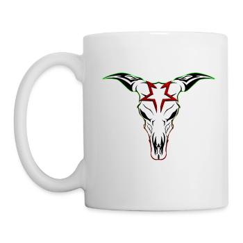 creepy cow skull - Mug - white - Left
