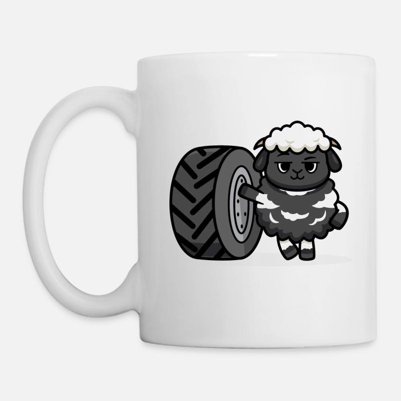 Moutons tracteur - Mug blanc - blanc
