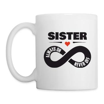 Sister Always On Never Off Sister Love Heart - Mug - white - Left