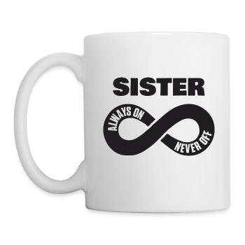 Sister Always On Never Off Sister Love Heart - Mug - white - Left