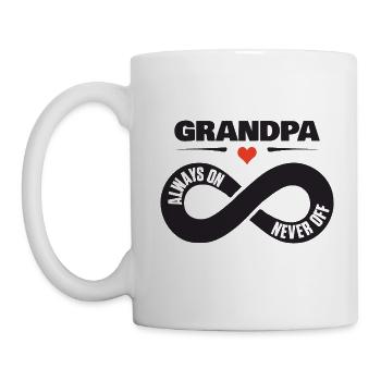 Grandpa Always On Never Off Opa Herz Geschenk - Tasse - Weiß - Links