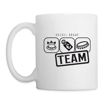 Gaspreis Deckel Team Piktogramm - Tasse - Weiß - Links
