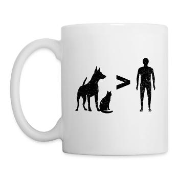 Tiere > Menschen - dunkel - Tasse - Weiß - Links