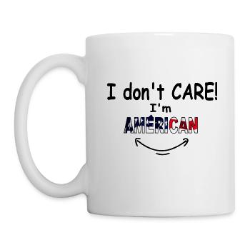 I don t care i m american | Funny tee shirt - Mug blanc - blanc - Gauche