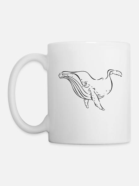 Buckelwal Ozean Wal personalisierbar - Tasse - Weiß