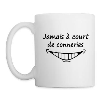 Jamais à Court de Conneries - Mug blanc - blanc - Gauche