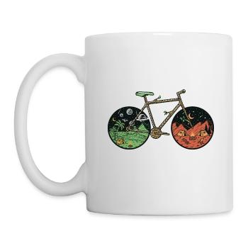 Mountain Bike, Artistic Aesthetic MTB Bicycle Art - Mug - white - Left