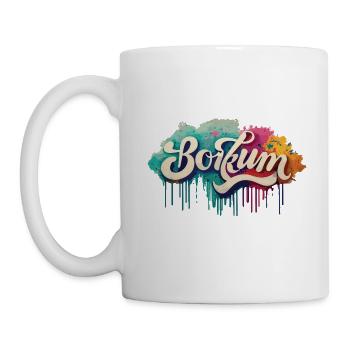 Borkum Graffiti Schriftzug - Tasse - Weiß - Links