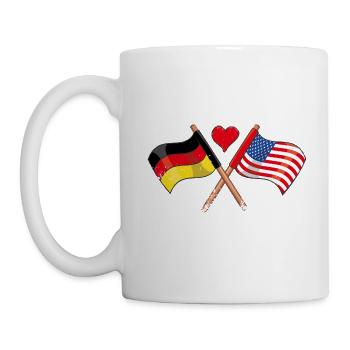 I love the USA Germany heart flag countries - Mug - white - Left