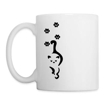 Cat with paw prints - Mug - white - Left