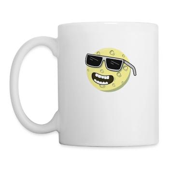 Mond Sonnenbrille Lachen - Tasse - Weiß - Links